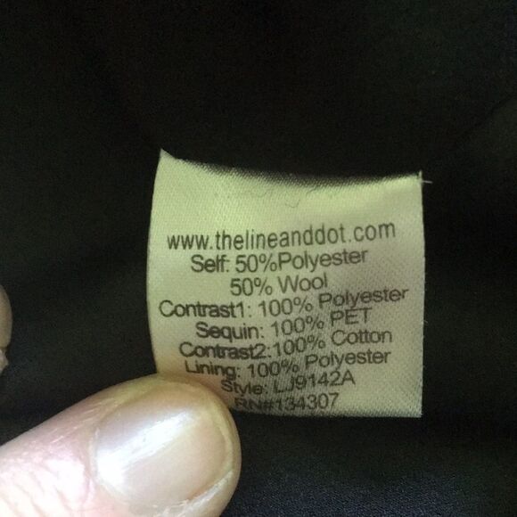 Revolve Line&Dot wool sequined Bikercore asymmetrical jacket - Picture 4 of 4